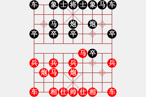 象棋棋譜圖片：測(cè)評(píng)8 仙人指路 轉(zhuǎn)中炮 布置線兩個(gè)正馬 - 步數(shù)：10 