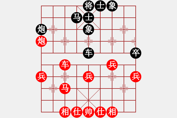 象棋棋譜圖片：行者必達[紅] -VS- qiwang_00544[黑]【中炮 勝 反宮馬】 - 步數(shù)：40 