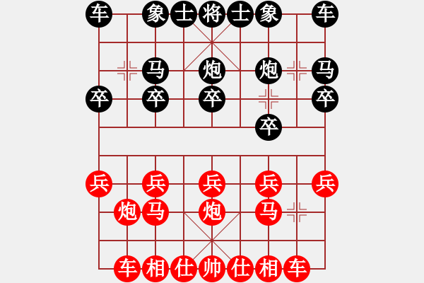 象棋棋谱图片：刘俊达 先和 宇兵 - 步数：10 