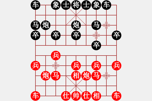 象棋棋譜圖片：測評(píng) 對(duì)先手士角炮 反宮馬 - 步數(shù)：10 