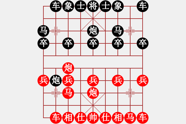 象棋棋譜圖片：手心里的溫柔[紅] -VS- 大黑西瓜[黑] - 步數(shù)：10 