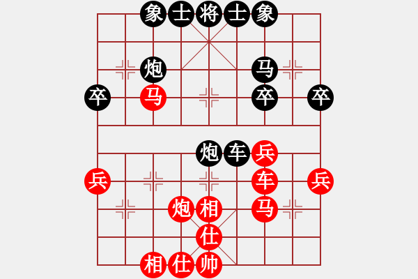 象棋棋譜圖片：因然[173435441] -VS- 橫才俊儒[292832991] （雙杯敬酒） - 步數(shù)：40 