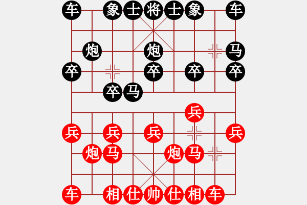 象棋棋谱图片：许愿[红] -VS- 曙光[黑] - 步数：10 