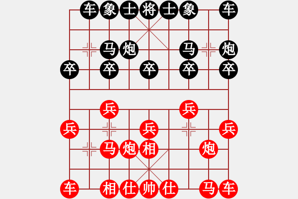 象棋棋谱图片：蒋川 先和 何文哲 - 步数：10 