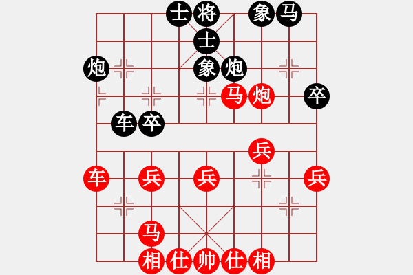 象棋棋譜圖片：未知 先和 李杰       - 步數(shù)：40 