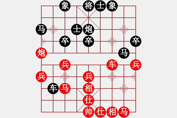 象棋棋譜圖片：╰上帝之手╮[紅] -VS- 車行天下[黑] - 步數(shù)：40 