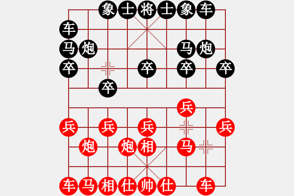 象棋棋譜圖片：過(guò)宮炮對(duì)黑3路卒右邊馬（旋風(fēng)V7.0拆棋）和棋 - 步數(shù)：10 