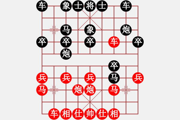 象棋棋譜圖片：章子飴師兄(1段)-勝-只差一劍(5段) 五七炮對屏風(fēng)馬進(jìn)７卒 黑右炮巡河 - 步數(shù)：20 