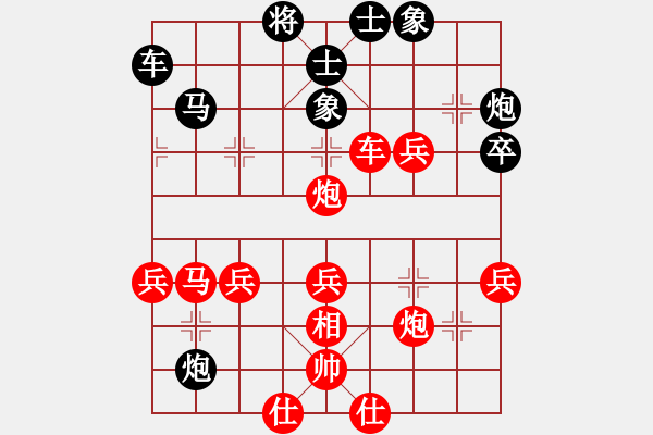 象棋棋譜圖片：中炮三兵炮打3卒對(duì)屏風(fēng)馬分析 - 步數(shù)：50 