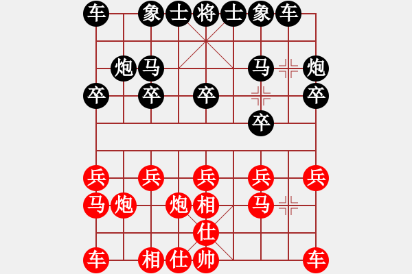 象棋棋譜圖片：Q★老虎[1073065544] -VS- ゞ★天外來客[582498950] - 步數(shù)：10 