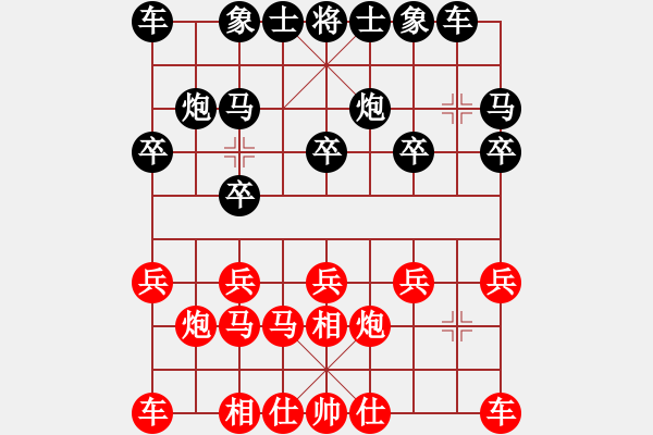 象棋棋谱图片：pcll(9段)-和-邙山炮(4段) - 步数：10 