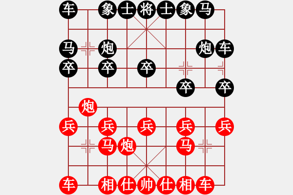 象棋棋譜圖片：過(guò)宮炮對(duì)黑7路卒3路炮（基本格式） - 步數(shù)：10 