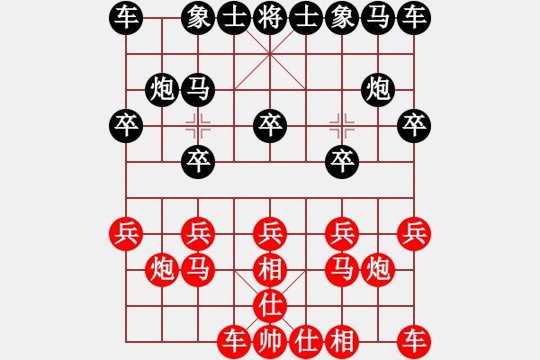 象棋棋譜圖片：踏雪無痕（紅）-VS- 棋臭我[黑讓3先棋] [黑] - 步數(shù)：10 