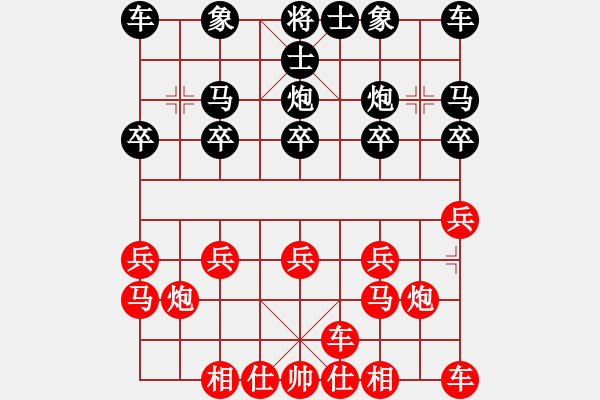 象棋棋譜圖片：王鑫海     先和 馬軍       - 步數(shù)：10 