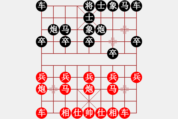 象棋棋譜圖片：中炮對反宮馬后補(bǔ)       俺漏招(月將)-勝-焦西一條槍(9段) - 步數(shù)：10 