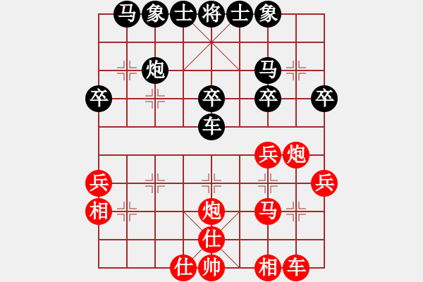 象棋棋譜圖片：20170414 后負(fù)業(yè)7-3 仙人指路對(duì)卒底炮轉(zhuǎn)列炮 黑車8進(jìn)5 紅兵五進(jìn)一 - 步數(shù)：30 