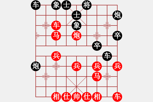 象棋棋譜圖片：象棋超級(jí)迷(2段)-勝-婁底一把刀(4段) - 步數(shù)：30 