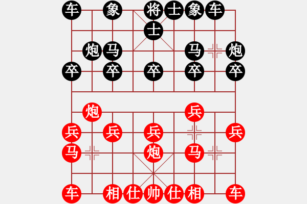 象棋棋譜圖片：《學(xué)習(xí)大師后手》邊炮直車屏風(fēng)馬破中炮右單提馬左炮巡河 - 步數(shù)：10 