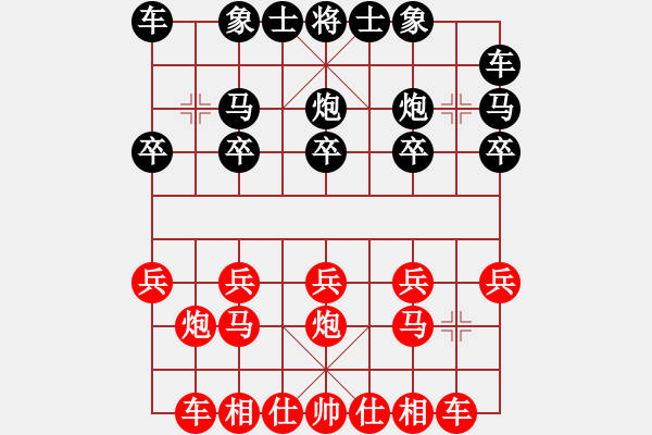 象棋棋譜圖片：中炮對列炮（QQ業(yè)五升業(yè)六評測對局）紅勝 - 步數(shù)：10 