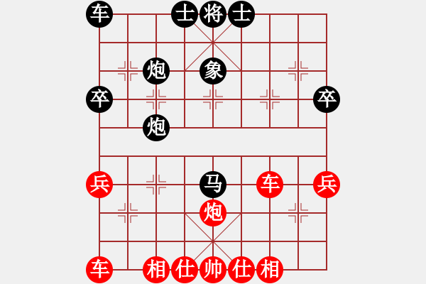 象棋棋譜圖片：中炮過河車互進(jìn)七兵對(duì)屏風(fēng)馬左馬盤河(紅馬八進(jìn)七對(duì)黑卒7進(jìn)1）  叛逆終結(jié)者(1段)-勝-安和象棋(1 - 步數(shù)：33 