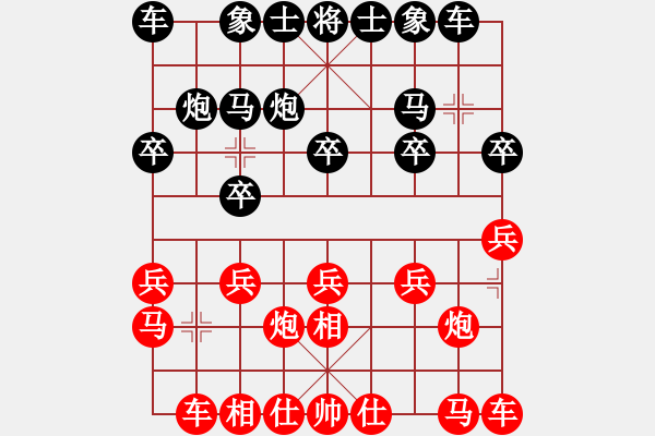 象棋棋譜圖片：飛相對左過宮炮 - 步數(shù)：10 