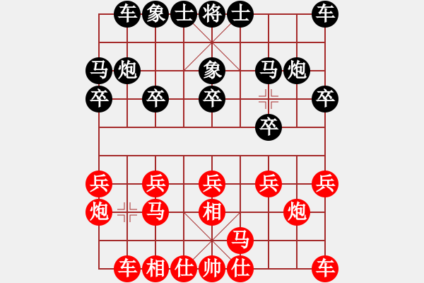 象棋棋谱图片：北京张强 (和) 广东吕钦 (1999.1.20于荥阳) - 步数：10 