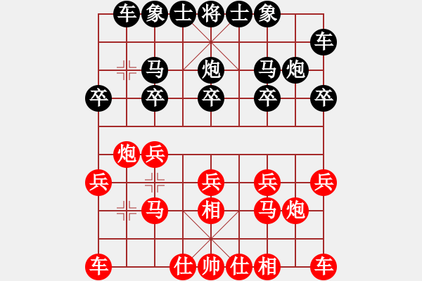 象棋棋譜圖片：2022.1.30.2中級場先勝飛相局河頭堡壘對左中炮 - 步數：10 