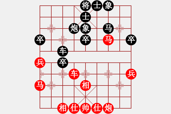 象棋棋譜圖片：ㄣ★屏峰ㄣ鈦譃[紅] -VS- ＾○＾笑三少[黑] - 步數(shù)：40 