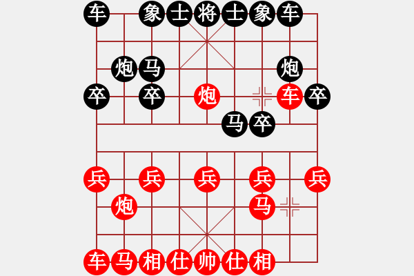 象棋棋譜圖片：mike[紅] -VS-行者必達(dá) [黑] - 步數(shù)：10 