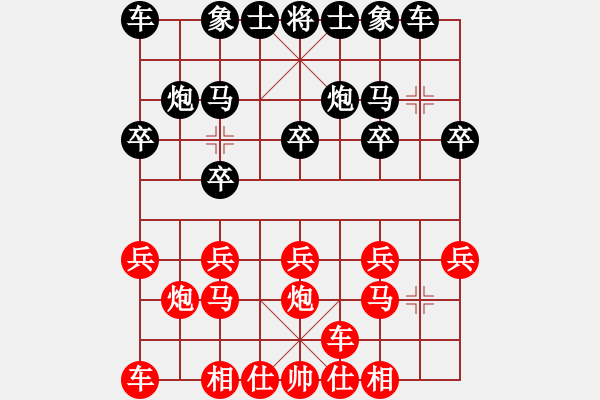 象棋棋谱图片：下山王(1段)-胜-寒疯子(5段) - 步数：10 