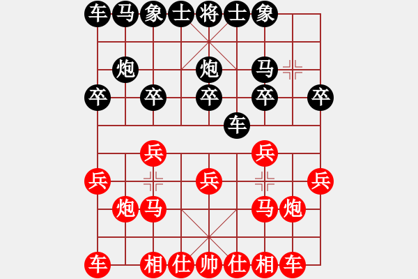 象棋棋譜圖片：2023.10.3.17五分鐘后勝仙人指路對(duì)左中炮 - 步數(shù)：10 