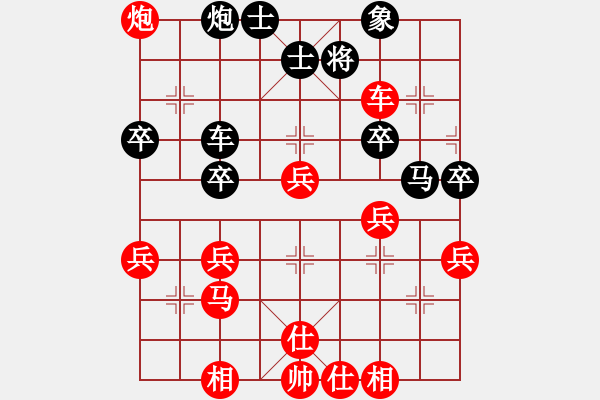 象棋棋譜圖片：ㄣ★屏峰ㄣ鈦譃[紅] -VS- ＾○＾笑三少[黑] - 步數(shù)：40 