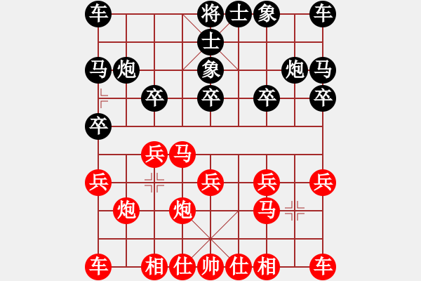 象棋棋譜圖片：葬心紅勝2224336【仙人指路進(jìn)右馬對飛象】 - 步數(shù)：10 