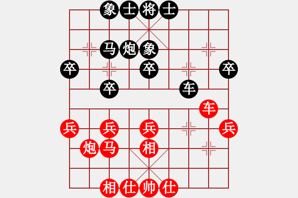 象棋棋譜圖片：20190714 后和李雙居 起馬轉(zhuǎn)屏風(fēng)馬對挺卒 紅車九進一 馬三進四 - 步數(shù)：30 