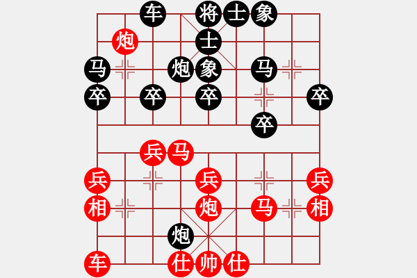 象棋棋譜圖片：伴著蝴蝶飛(5段)-和-zdpzyd(1段) - 步數(shù)：30 