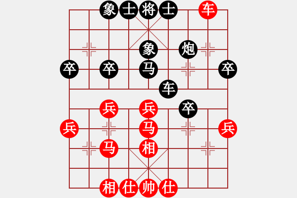 象棋棋譜圖片：進兵對卒底炮（黑橫車對紅炮打中兵） zzbdwm勝 - 步數(shù)：40 