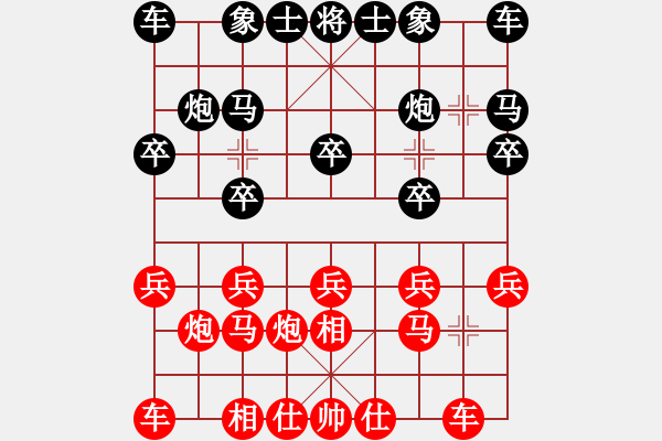 象棋棋譜圖片：過宮炮對黑7路卒7路炮（旋風(fēng)V7.0拆棋）和棋 - 步數(shù)：10 