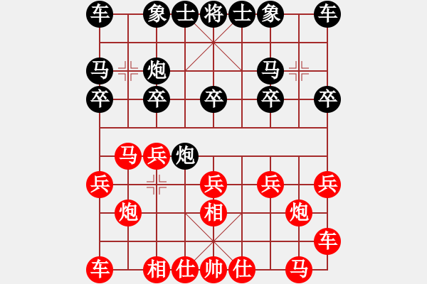 象棋棋谱图片：广东省 张泽岭 胜 河北省 武震 - 步数：10 