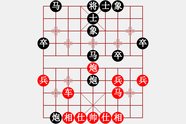 象棋棋譜圖片：傲天中炮對屏風左炮封車飛刀！?。。?！ - 步數(shù)：33 