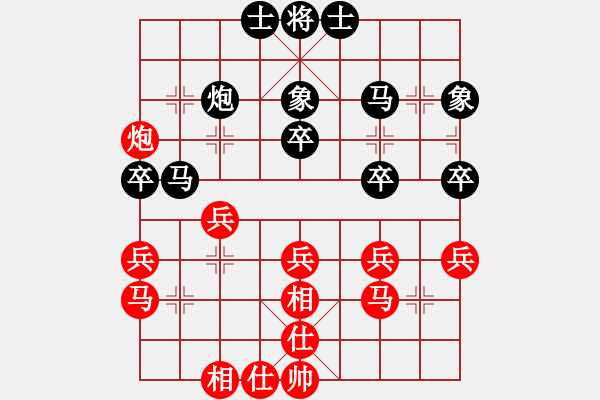 象棋棋譜圖片：靑島科技大(8段)-和-贛水蒼茫(月將) - 步數(shù)：40 