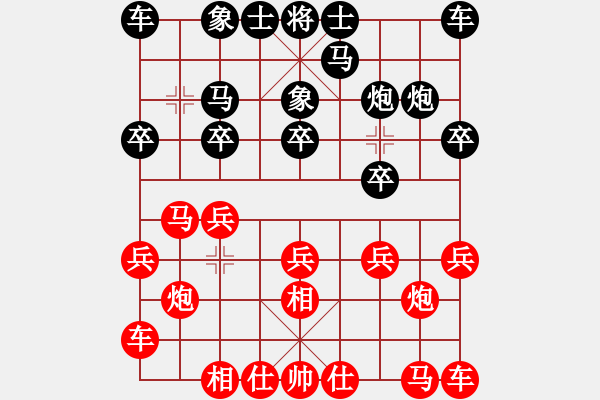 象棋棋譜圖片：仙人指路對(duì)右金鉤炮（和棋) - 步數(shù)：10 