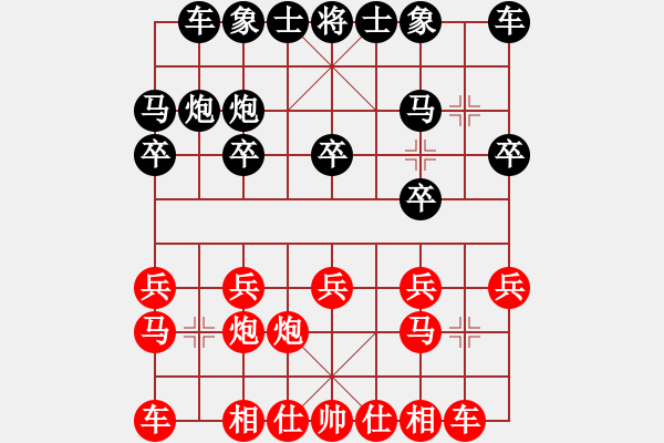 象棋棋譜圖片：過宮炮對(duì)黑7路卒左金鉤炮（旋風(fēng)V7.0拆棋）和棋 - 步數(shù)：10 