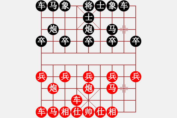 象棋棋譜圖片：開局飛刀: 橫車對(duì)直車  - 步數(shù)：8 