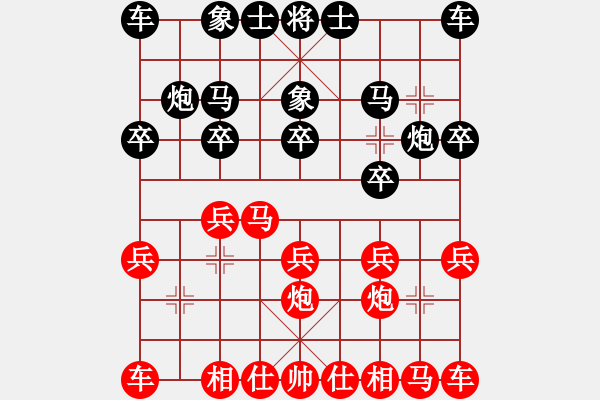 象棋棋譜圖片：葬心紅勝齊樂人【對(duì)兵轉(zhuǎn)兵底炮】 - 步數(shù)：10 