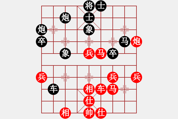 象棋棋譜圖片：東方一條龍(月將)-負(fù)-發(fā)發(fā)發(fā)(9段)中炮過河車互進(jìn)七兵對(duì)屏風(fēng)馬平炮兌車 紅進(jìn)中兵對(duì)黑馬3退5 - 步數(shù)：50 