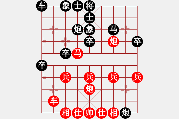 象棋棋譜圖片：困惑 [595937027] -VS- 風中百合[1076002090] - 步數：30 