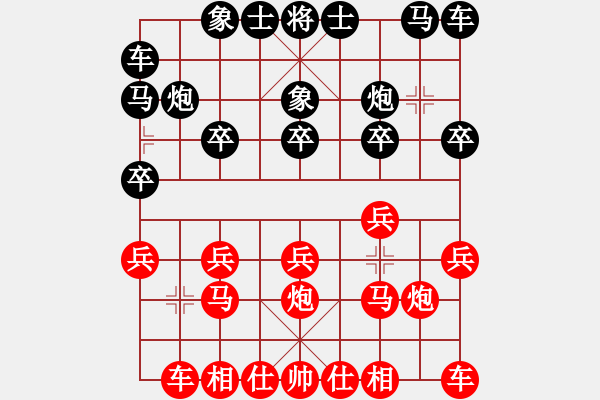 象棋棋譜圖片：進(jìn)兵對(duì)卒底炮 zzbdwm 和 弈海練棋 - 步數(shù)：10 