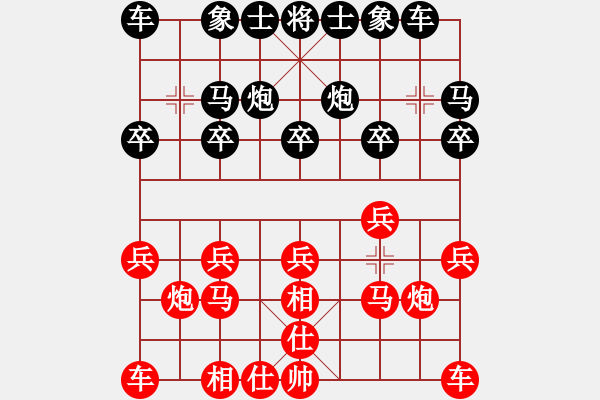 象棋棋谱图片：第十二桌 杨嘉烨先和何文哲 - 步数：10 