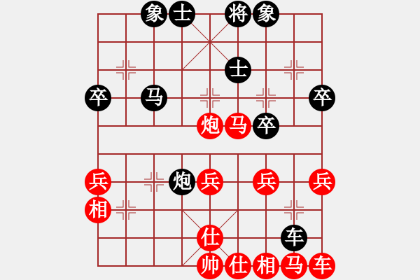 象棋棋譜圖片：負分太后 魚[紅] -VS- 勇敢的心[黑](3) - 步數(shù)：40 