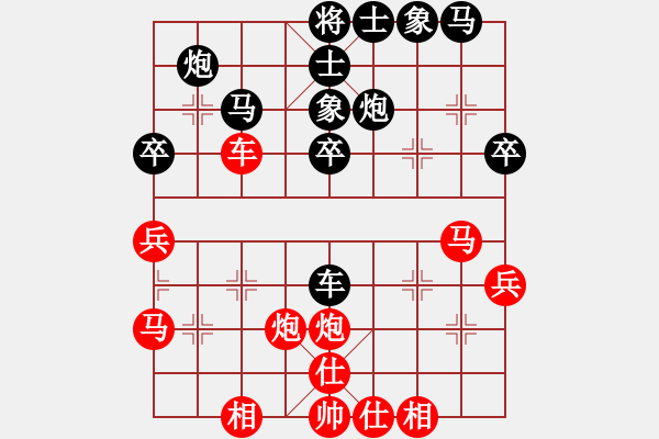 象棋棋譜圖片：半夜妻叫(7段)-和-雪擁蘭關(guān)(8段) - 步數(shù)：36 